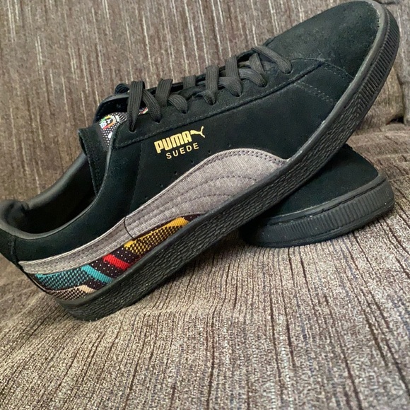 puma suede black size 12